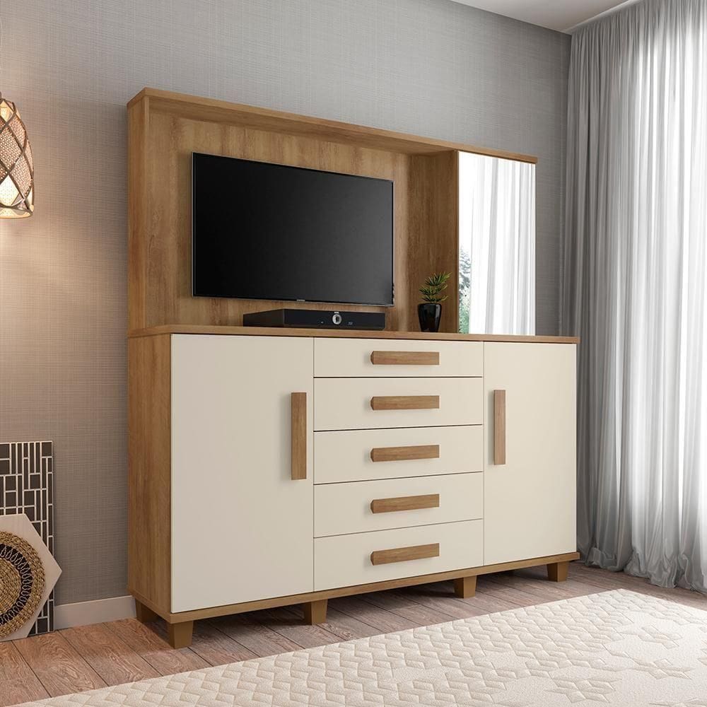 Gaveteiro Com Painel Olten Cinamomo Off White