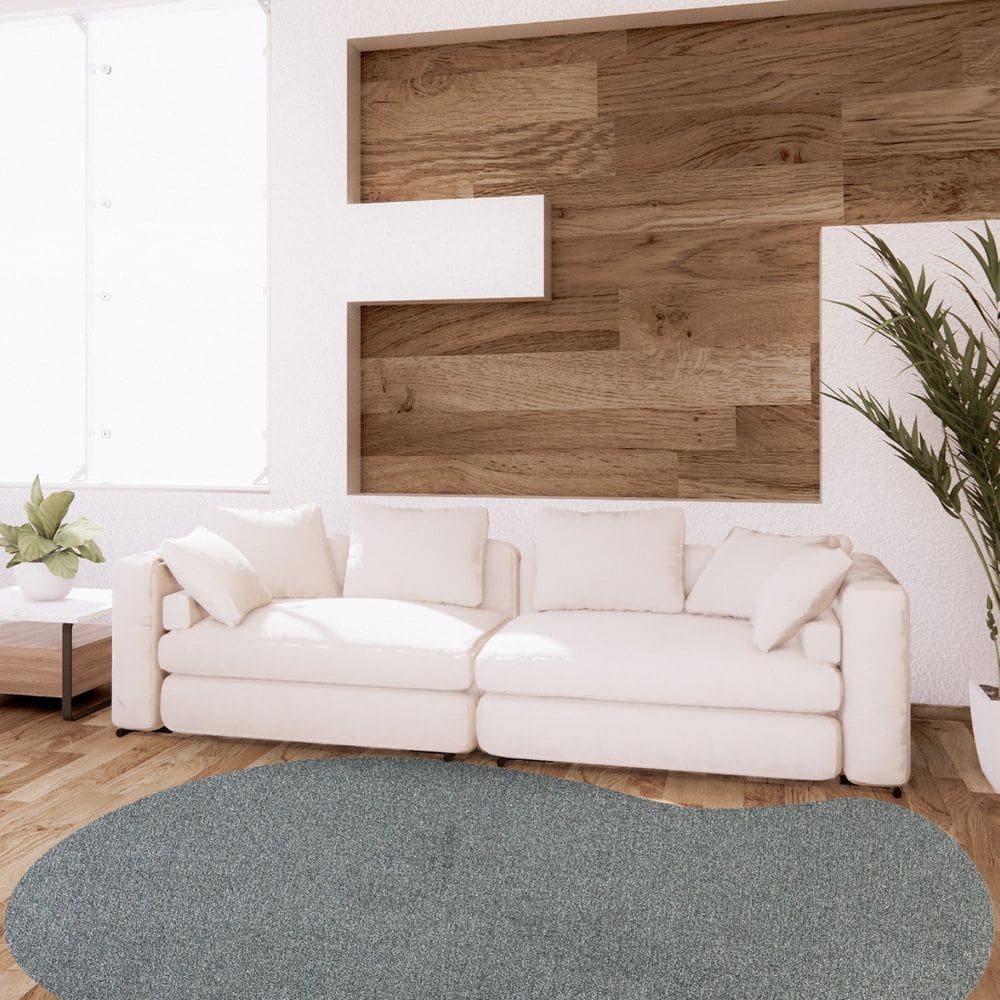 Tapete Formato Orgânico Volcano 200cm X 250cm Traverse Têxtil Preto