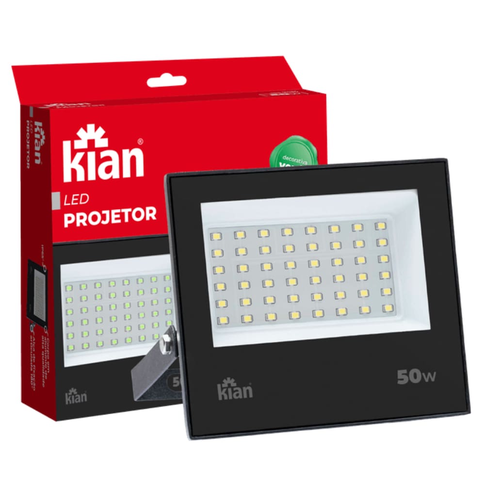 Refletor 50w Slim Led IP65 Verde Decorativo Bivolt Kian