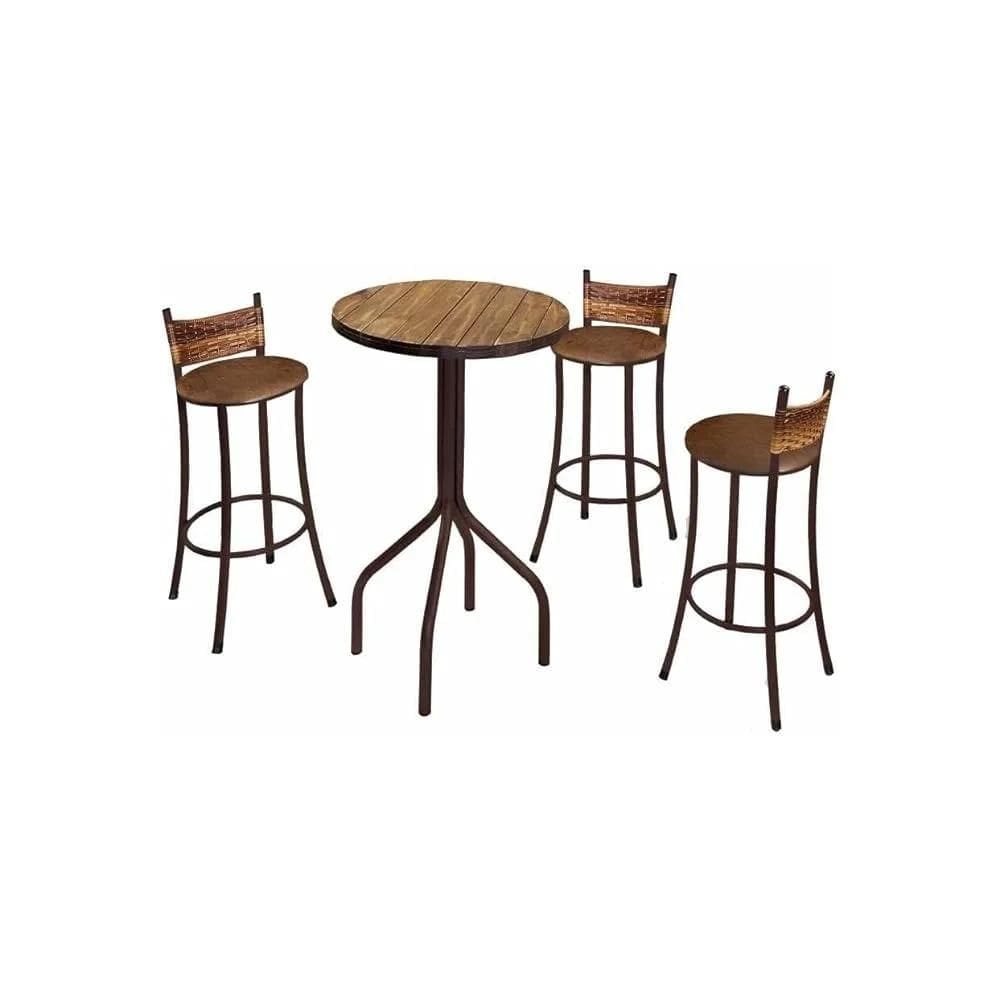 Conjunto Mesa Bistrô com 3 Banquetas Alta Dinamarca