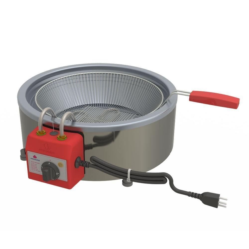 Tacho Fritador Elétrico 7 Litros Aço Inox Escovado 1 Cesto Médio Analógico Pr-70e Progás 127V