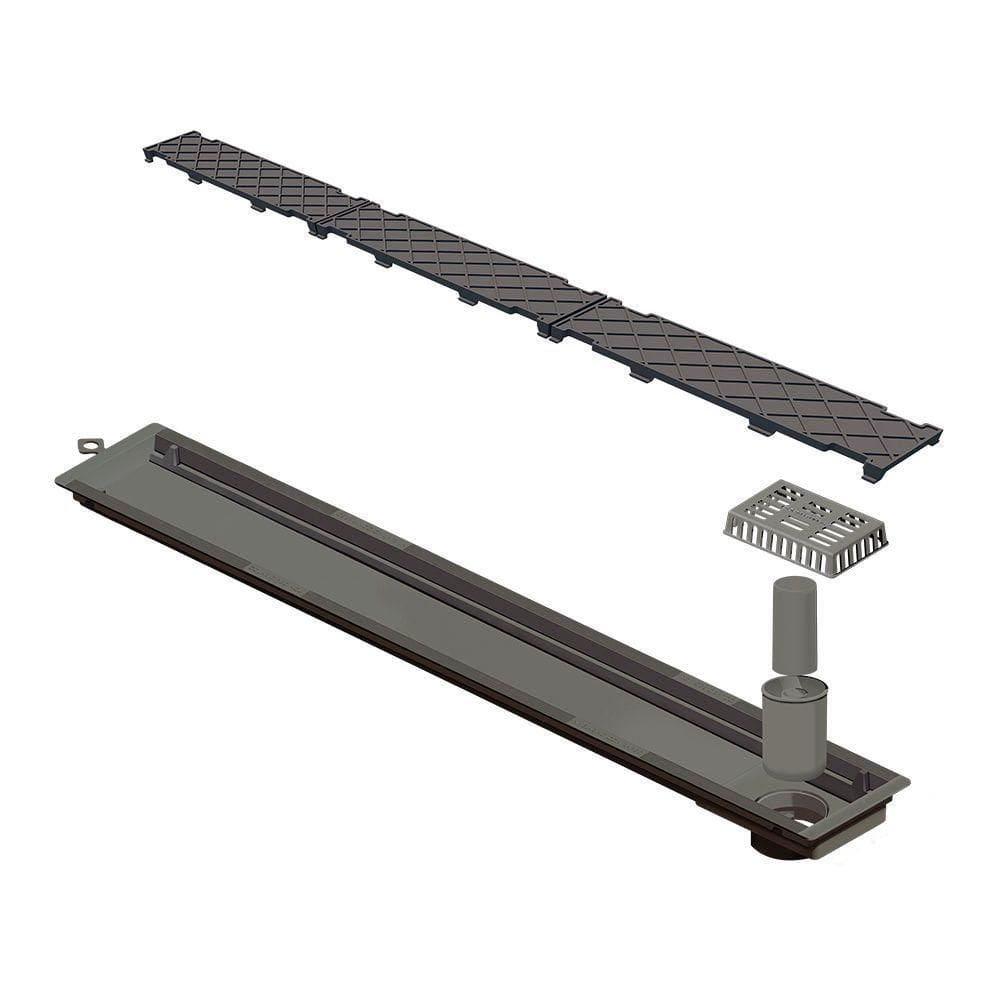 Ralo Linear Novii Sifonado 6087 75cm Saída Na Extremidade Com Tampa Oculta 6087