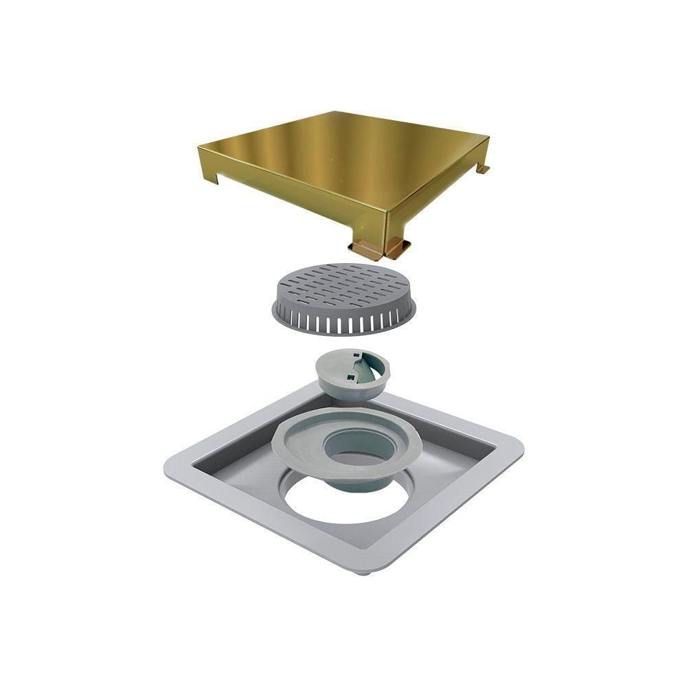 Ralo Linear Elleve Square 4244 15x15 Com Tampa Gold