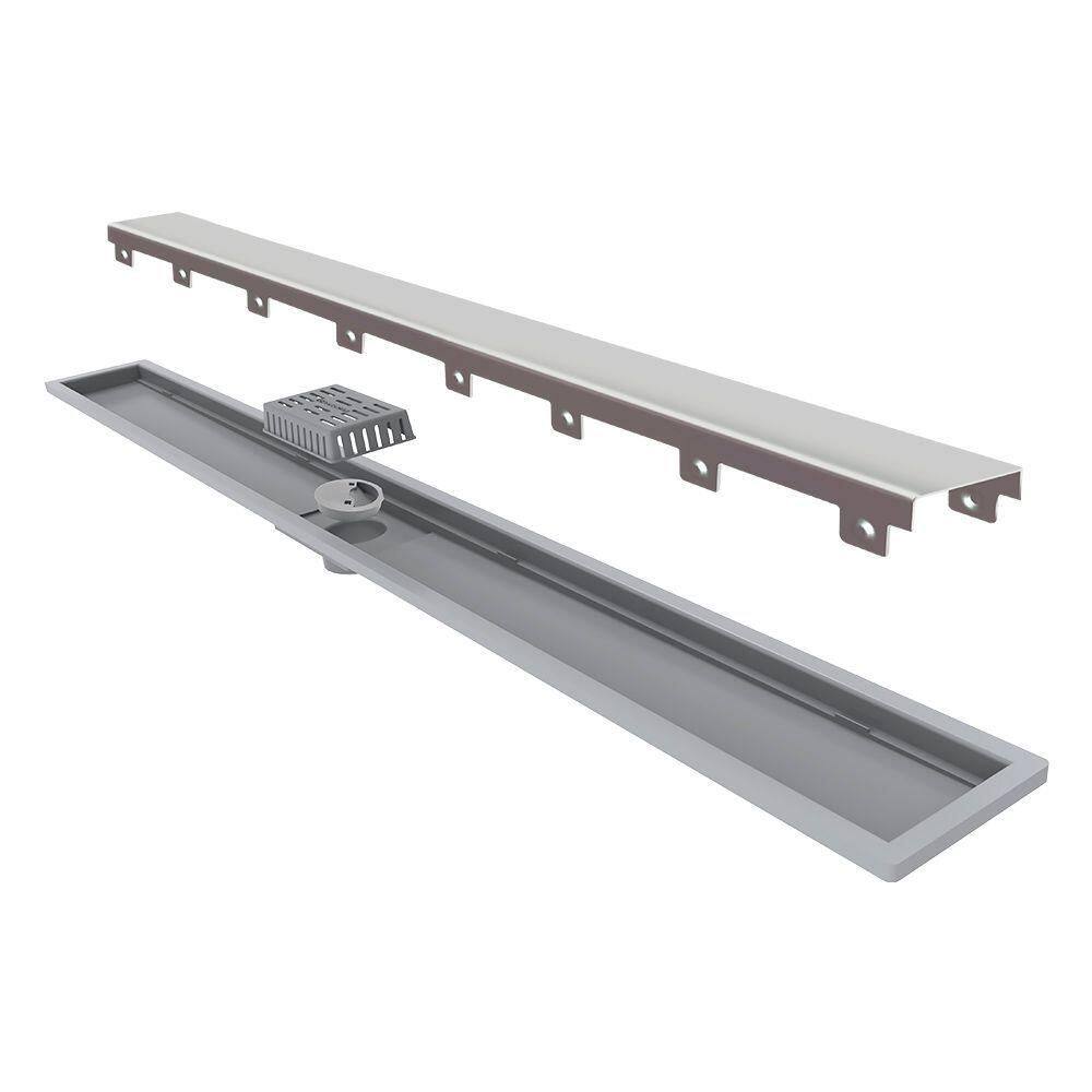 Ralo Linear Elleve Royal 118 100cm Com Tampa Inox Inox 118