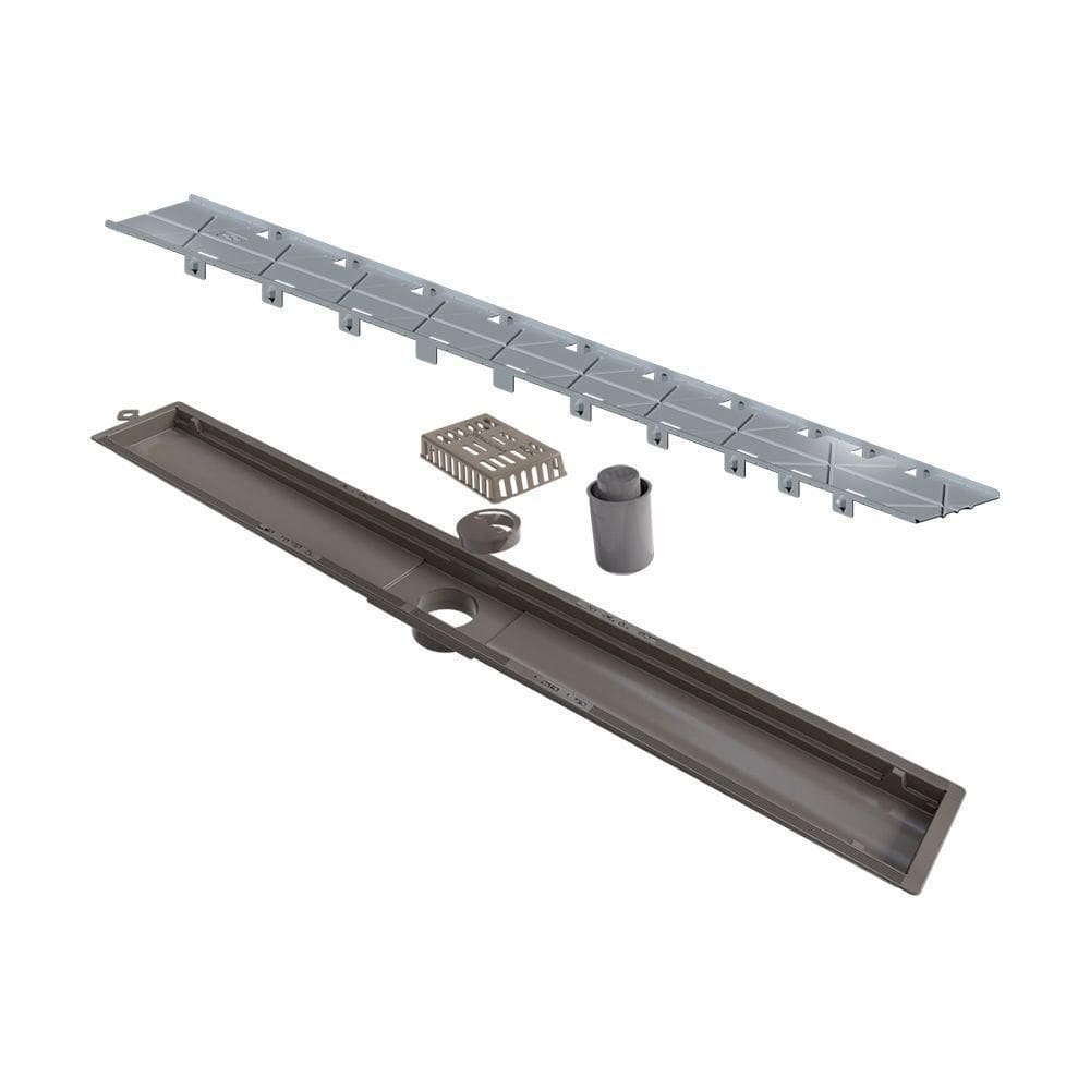 Ralo Linear Elleve Versatile 8931 75cm Saída Central Com Tampa Oculta 8931