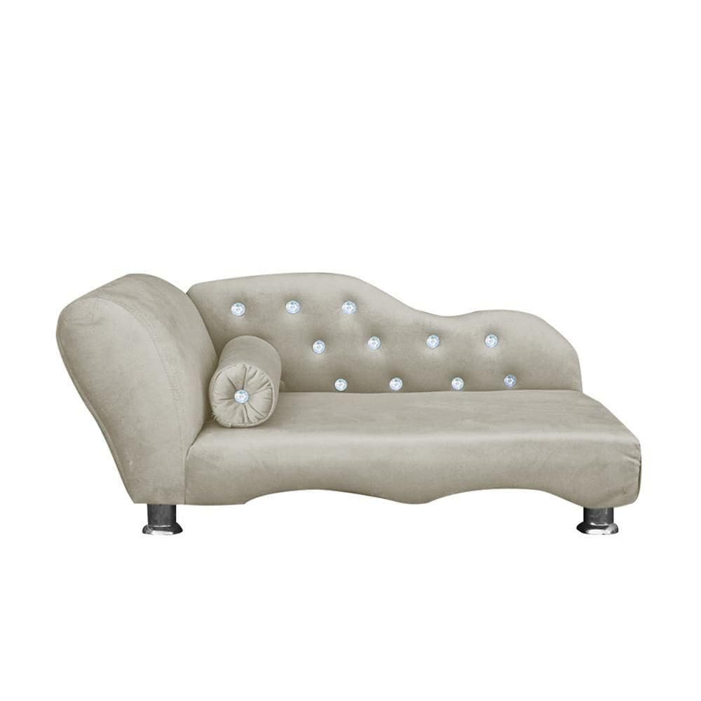 Cama Caminha Diva Pet Veludo Strass Bege Dvinn Bege