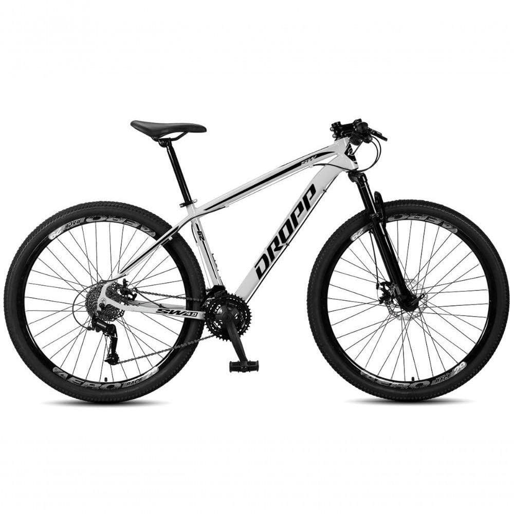 Bicicleta Aro 29 Dropp Sw 24 Vel Câmbio Shimano Quadro Alumínio Mtb Branco+preto 19 Branco+preto