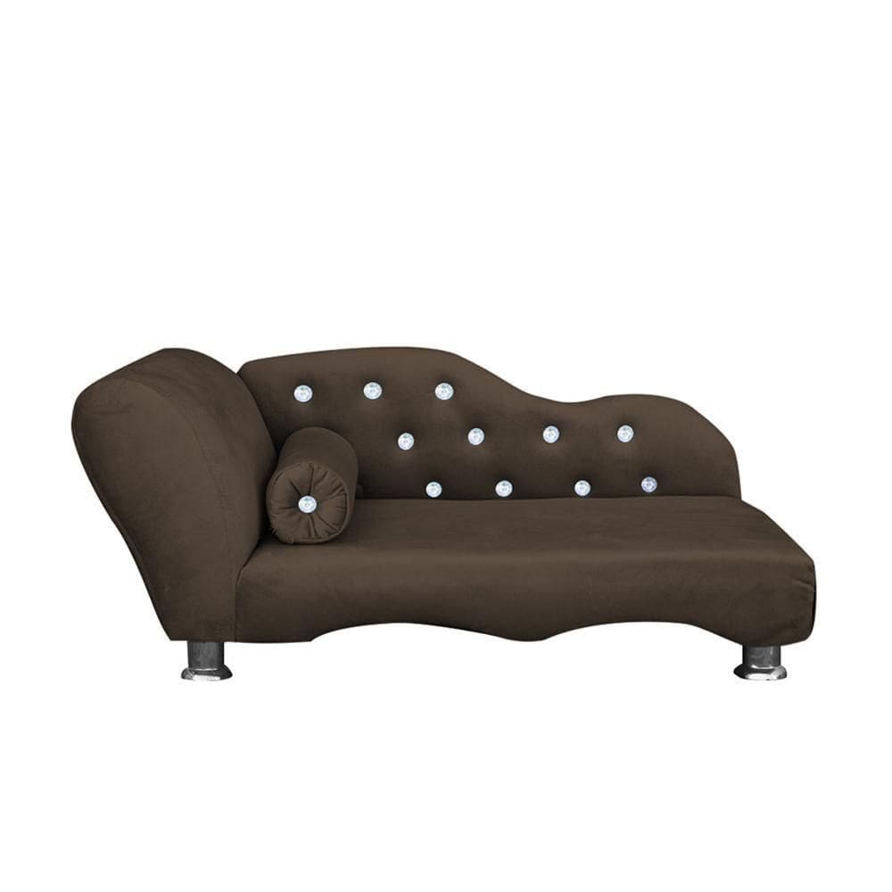 Cama Caminha Diva Pet Veludo Strass Marrom Dvinn Marrom