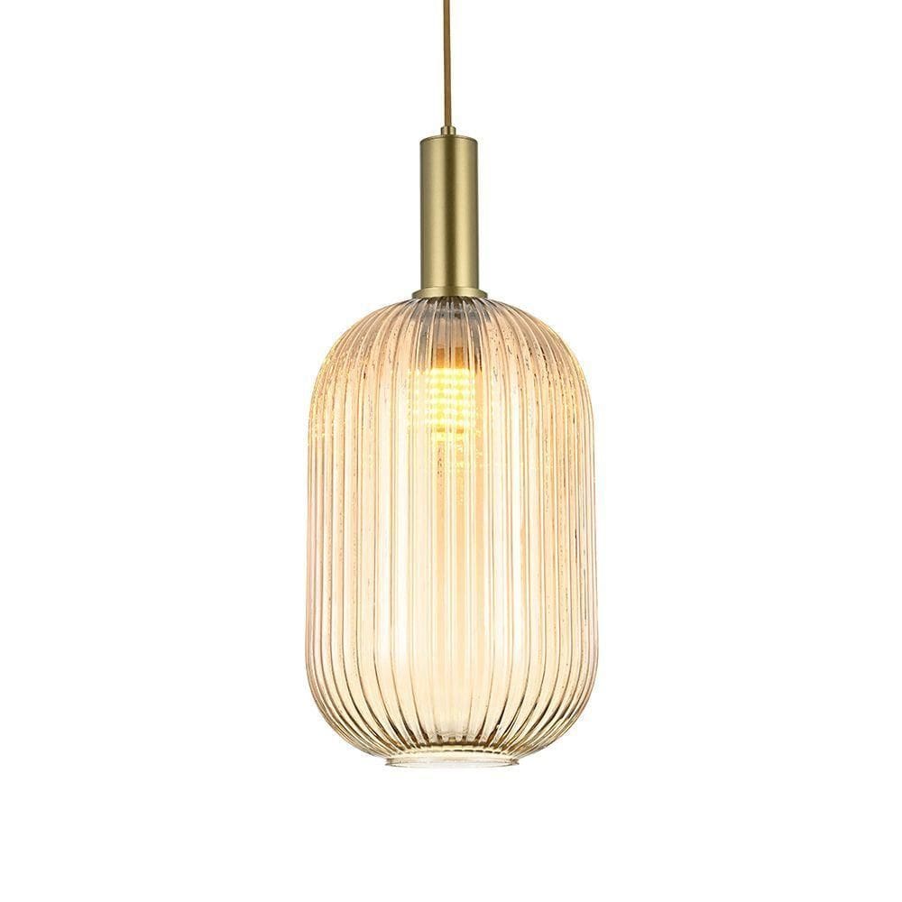 Lustre Pendente Nordecor Canne Vis 2914 Ouro Champagne E27 Bivolt