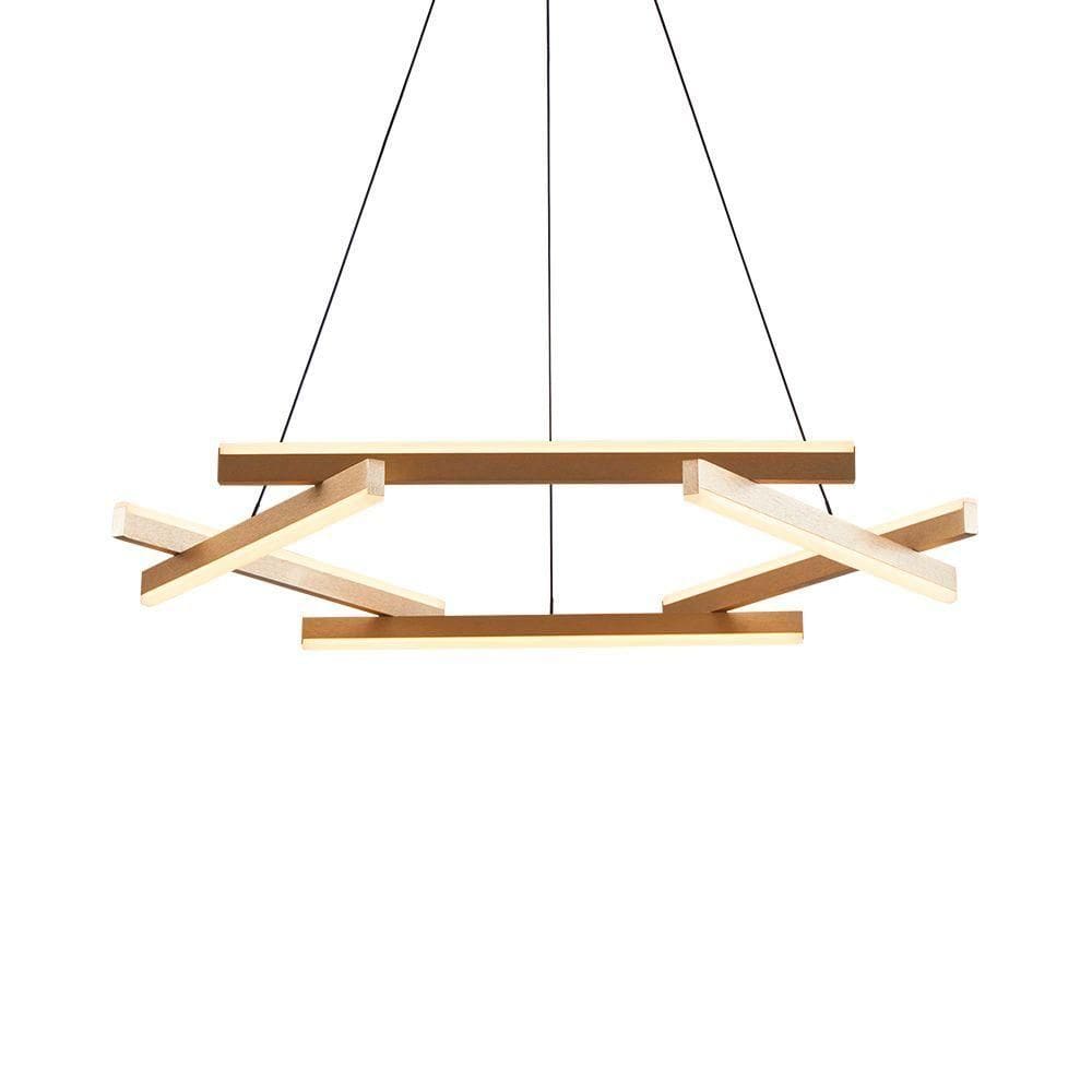Lustre Pendente Nordecor Wida 2788 Preto - Ouro Champagne Led Bivolt Preto - Ouro Champagne 2788