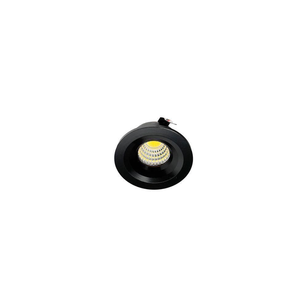 Spot De Embutir Para Móvel Nordecor Elysa Mini Redondo Led 3w Bivolt Preto 3000k Luz Amarela