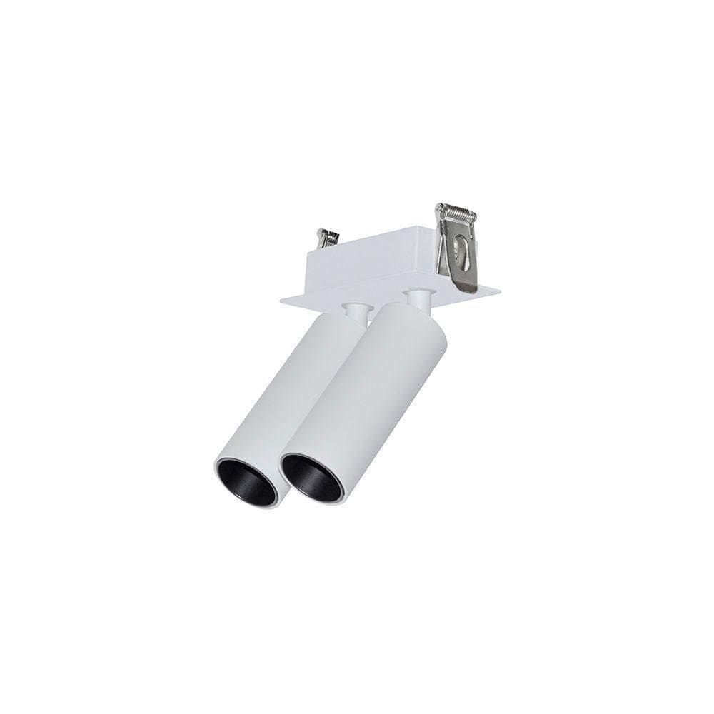 Spot Direcionável De Embutir Nordecor Kona Duplo Led Alto Irc 97 Bivolt Branco 2700k Luz Amarela