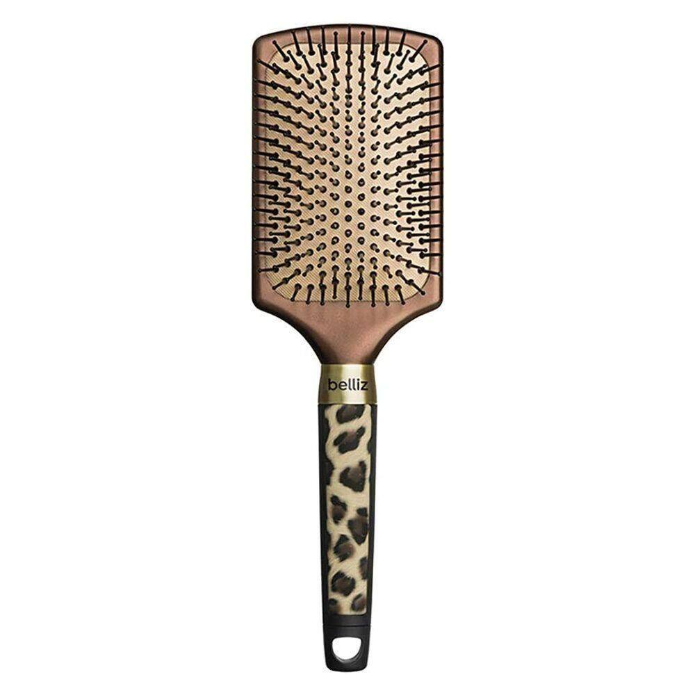 Escova De Cabelo Racket Raquete Oncinha Dourado Gold Belliz