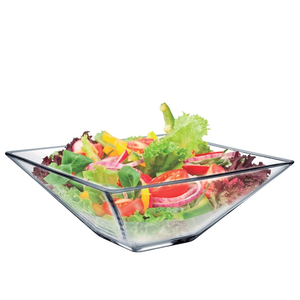 Saladeira Quadrada de Vidro Milão M 1240ml - Ruvolo