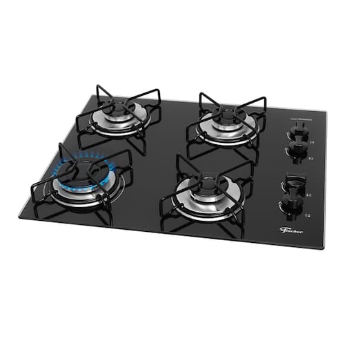 imagem-Fogão Cooktop Fischer 4Q Fit Line Trempe Esmaltada Bivolt