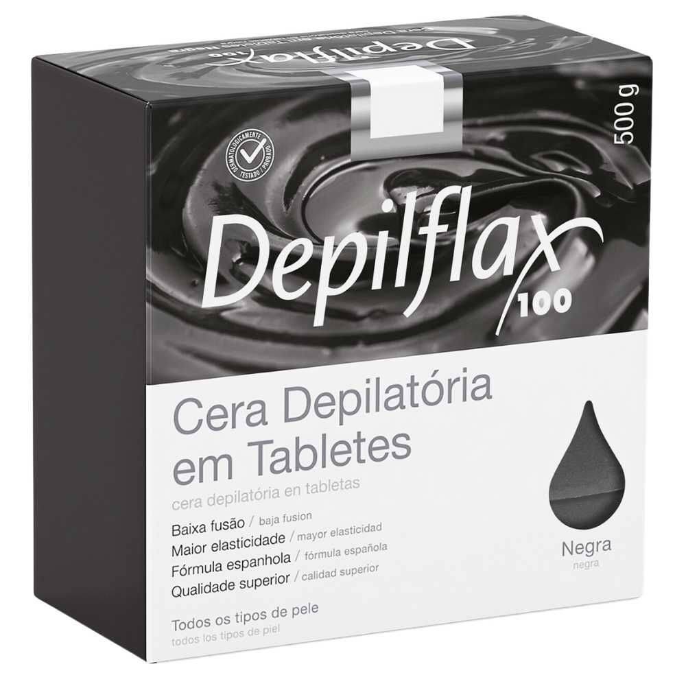 Cera Quente Depilatória Depilflax Negra 500g