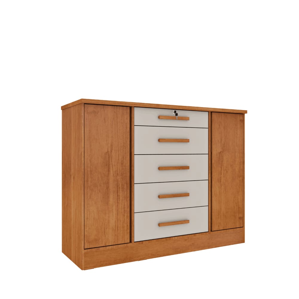 Cômoda Fortuna 2 Portas 5 Gavetas Tcil