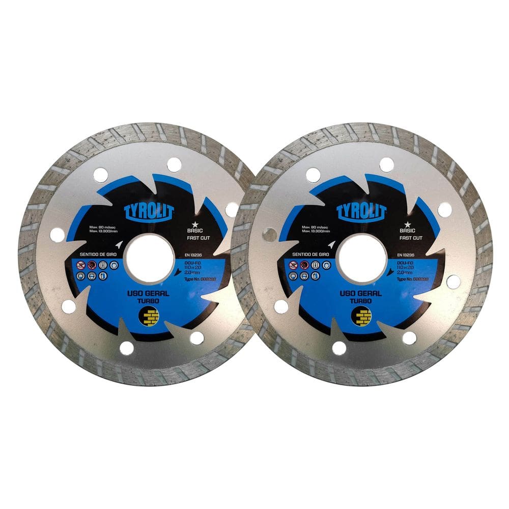 Kit 2 Discos Diamantado 110mm Turbo Tyrolit