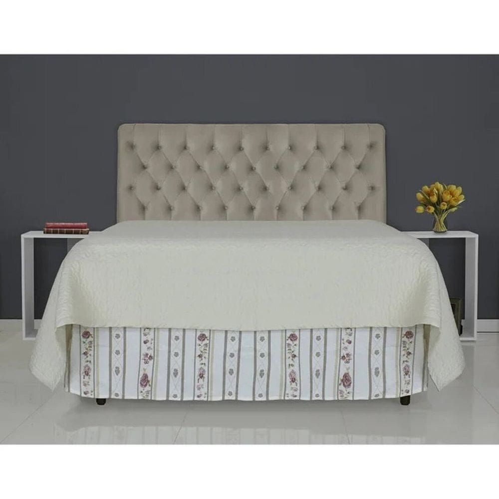 Cabeceira de Cama Box Casal 138cm Pádua Veludo Marrom