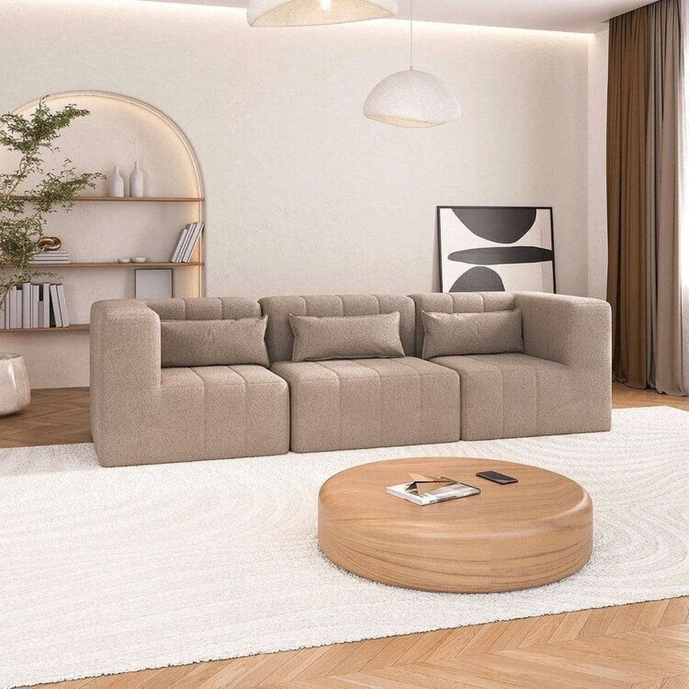 Sofá Modular 02 Cantos e 01 Poltrona Easybox Cabecasa Madeiramadeira Taupe