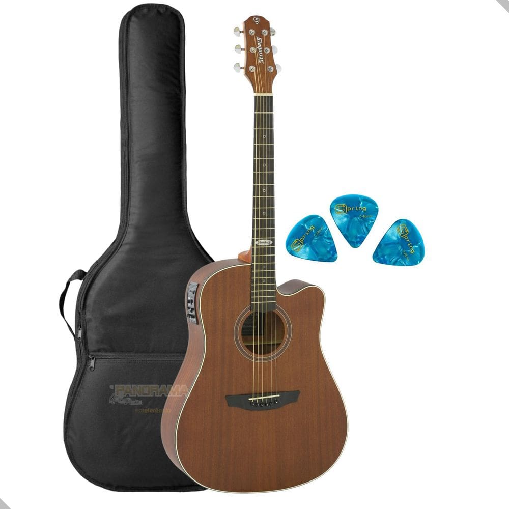 Violão Aço Eletrico Strinberg Sd200C Mgs + Capa E Palheta