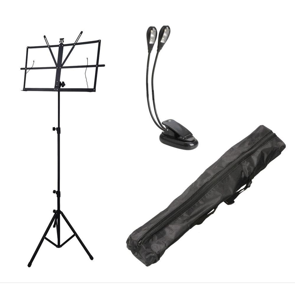 Pedestal Suporte Estante Partitura C/Bag,Luminária 4 Leds