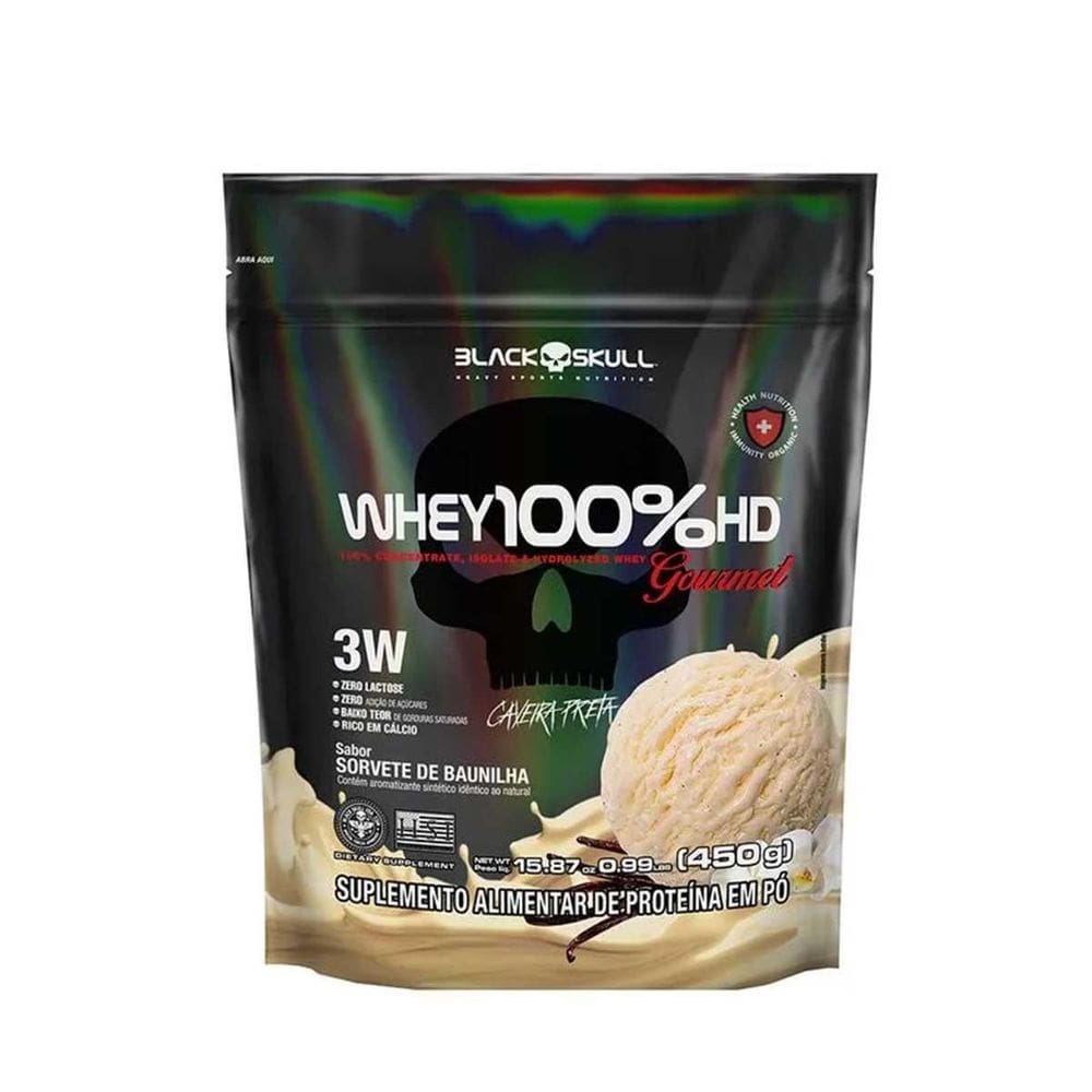 Whey Protein Gourmet 100% Hd 450 Gr Black Skull