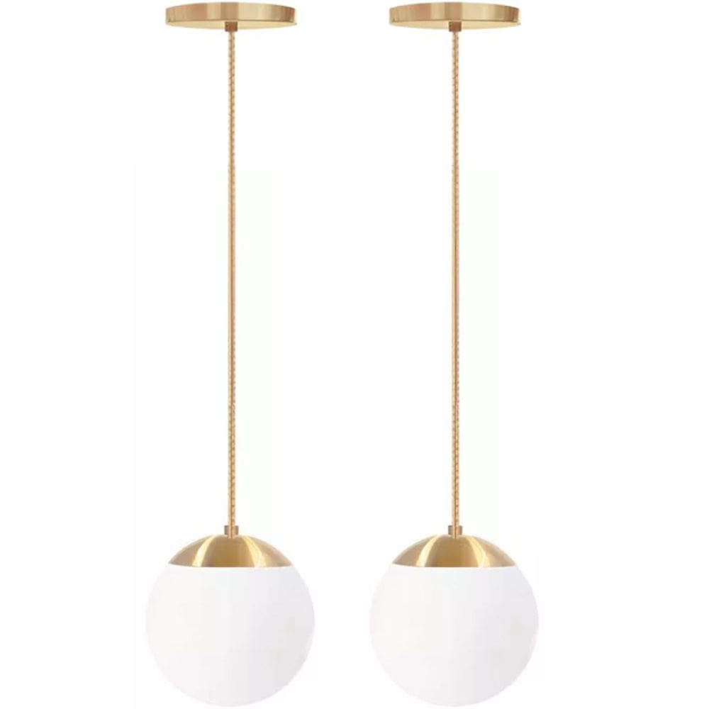 2 X Luminárias Lustre Pendente 2M Jabuticaba Globo Vidro