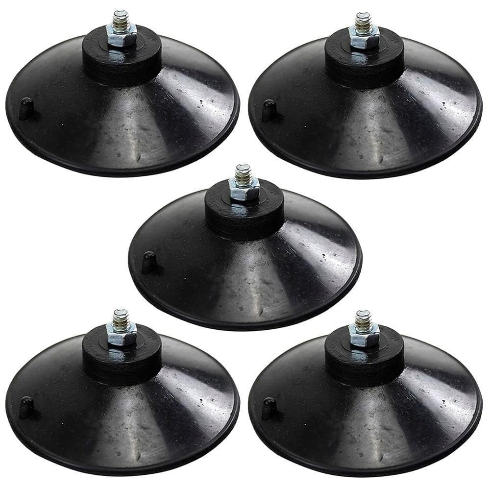 Kit 5 Ventosa De 90Mm 9 Cm Em Preto Com Parafuso E Porca