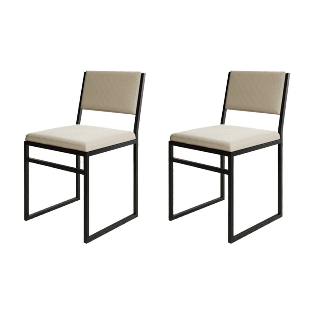 Kit 2 Cadeiras De Jantar Industrial Isa Assento Veludo Bege