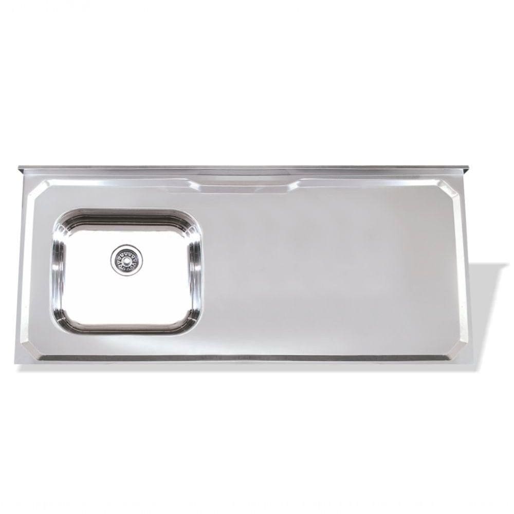 Pia De Inox 1,20 X 0,53 Lisa Cuba Deslocada Para Esquerda