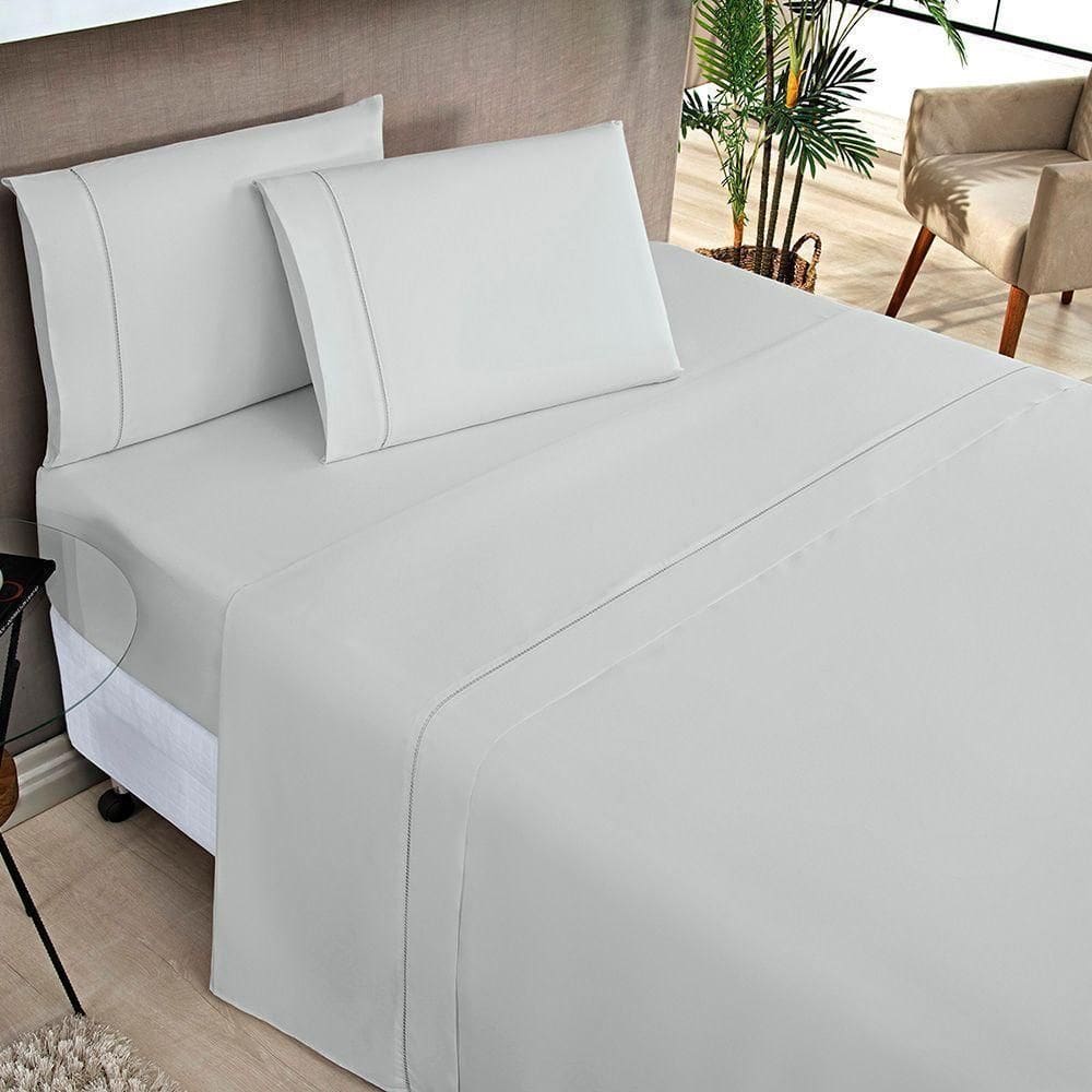 Jogo De Cama Elegance King 04 Peças - Cinza