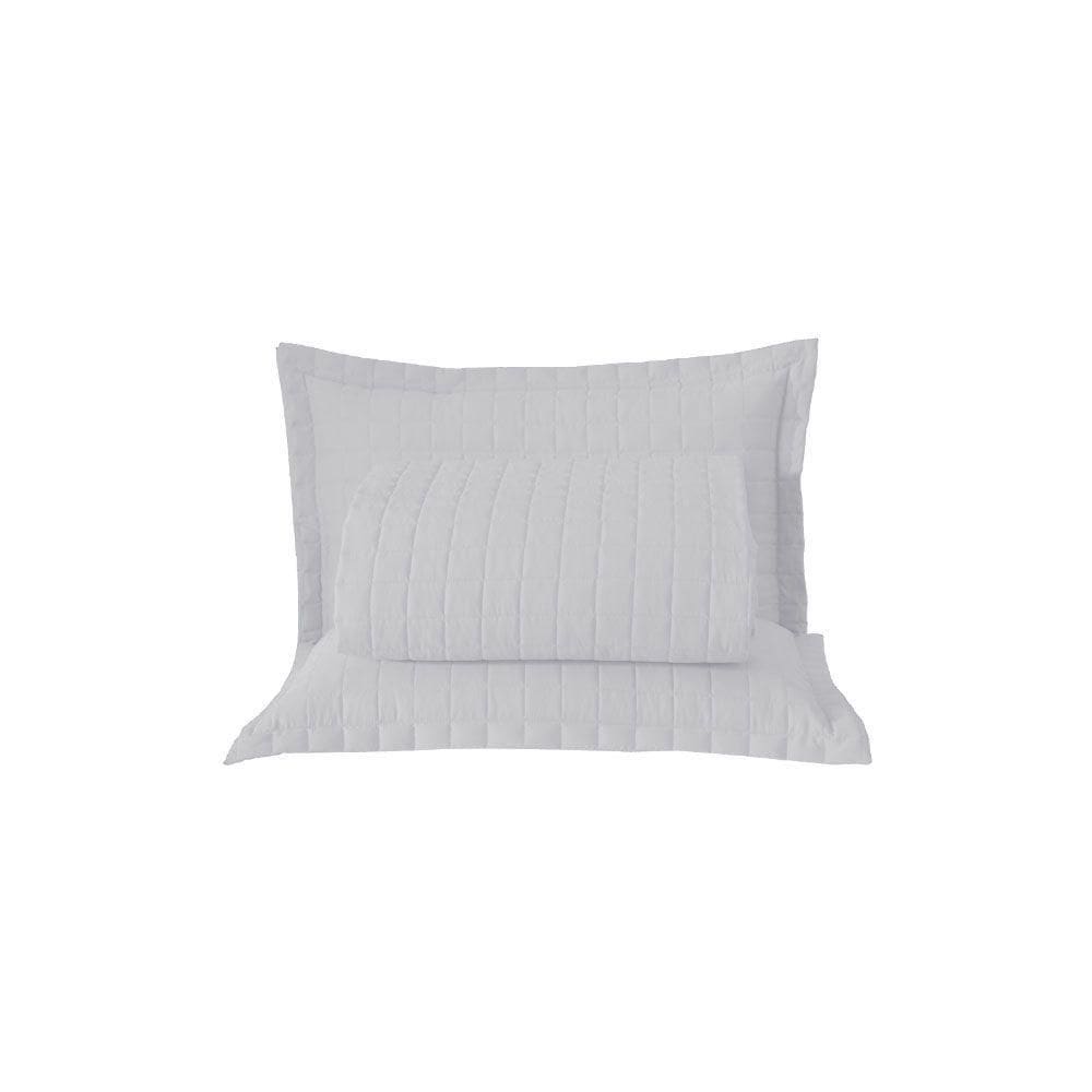 Kit Cobre Leito Colcha Unique Casal King 3 Peças Matelado Percal 300 Fios - Branco