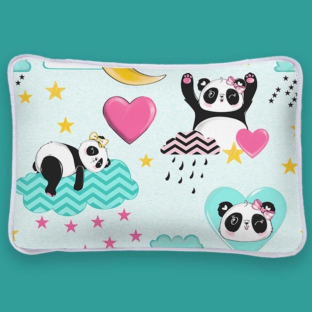 Jogo De Lençol Alegria Solteiro 2 Peças Infantil Estampado Malha 100% Algodão - Panda Love