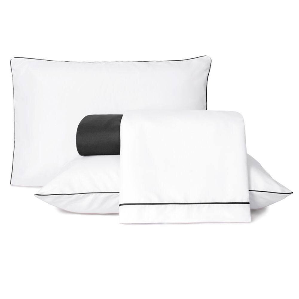 Jogo De Lençol Casal Padrão Linea Percal 200 Fios 4 Peças - Preto