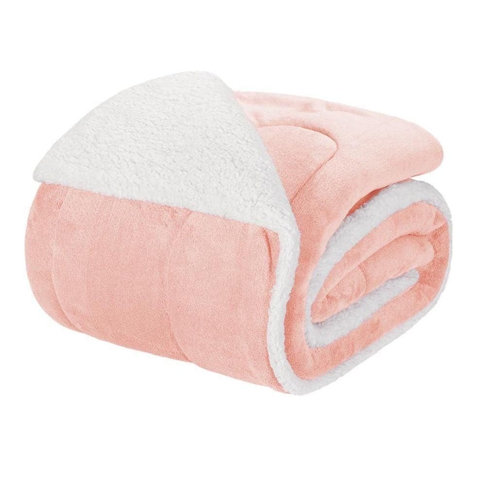 Edredom King Coberdrom Noruega Sherpa/mantinha 1 Peça - Rosa