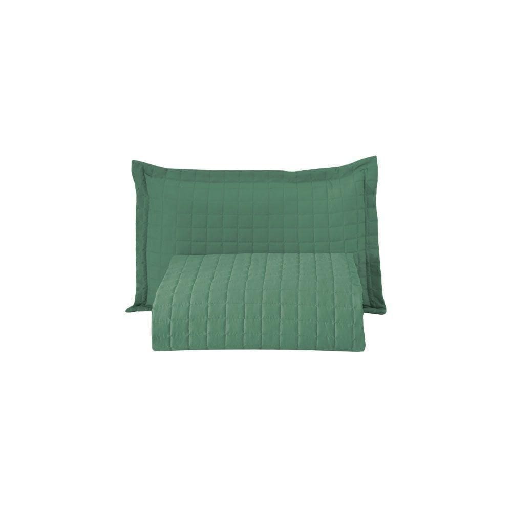 Kit Cobre Leito Colcha Unique Solteiro 2 Peças Matelado Percal 300 Fios - Verde