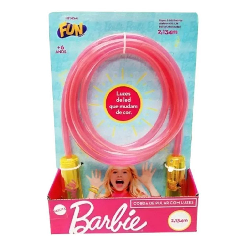 Brinquedo De Pular Corda Com Luzes Da Barbie F0145-4 - Fun
