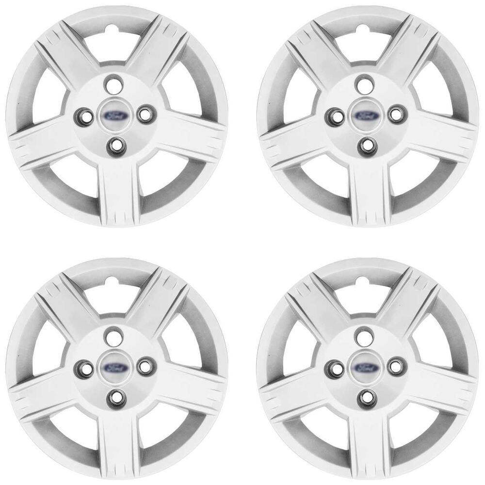 4X Calota Fiesta Ka Escort Aro 14 Prata Com Emblema 014Cb