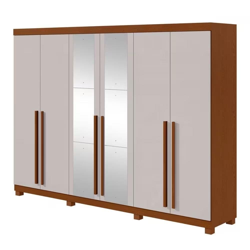 Guarda-Roupa Lopas Bertha 6 Portas 4 Gavetas Com Espelho