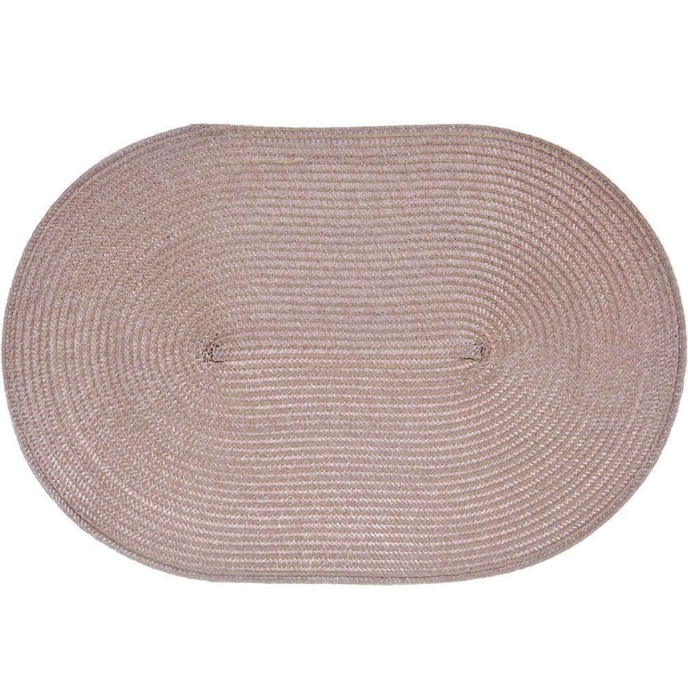 Kit 6 Americano Requinte Liso Para Mesa Oval 30x45cm Taupe