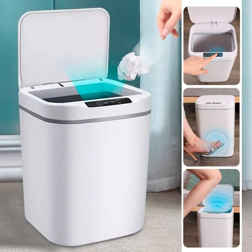 Lixeira Automática Com Sensor Recarregável Usb Escritório