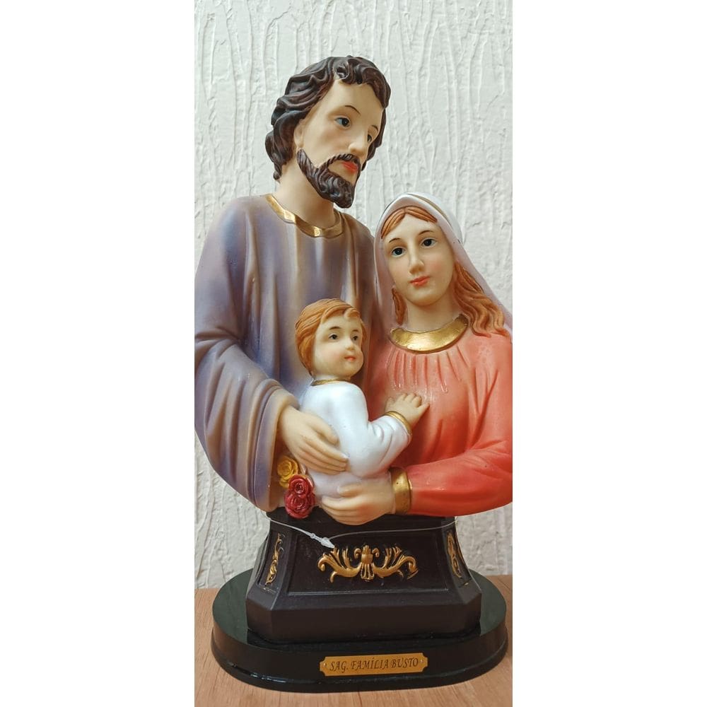 Sagrada Familia De Resina Busto Colorida 32Cm