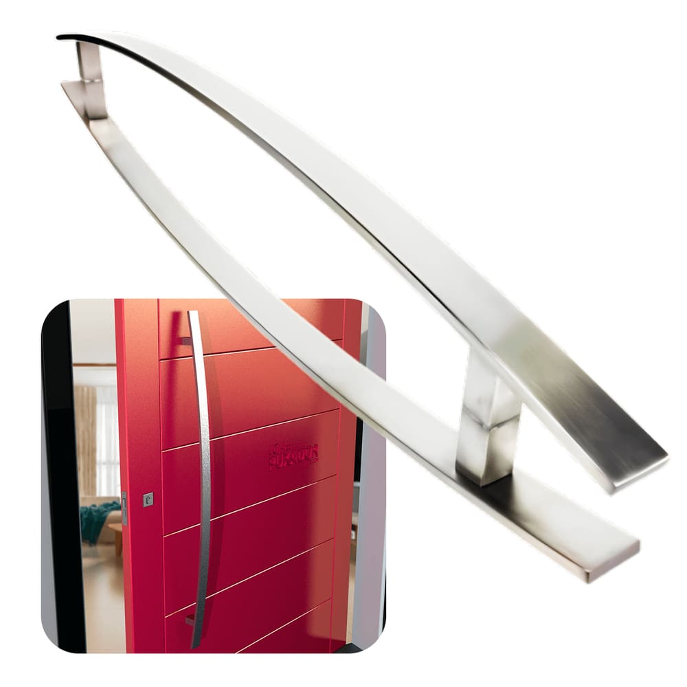 Puxador Para Portas Lugui 50 cm Aço Inox Escovado