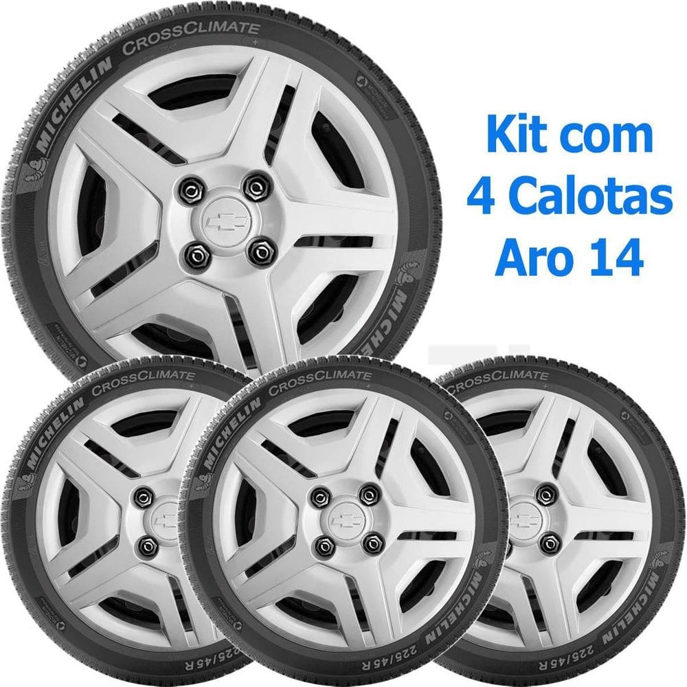 4X Calota Gm Onix Prisma Aro 14 Emblema  194Cb