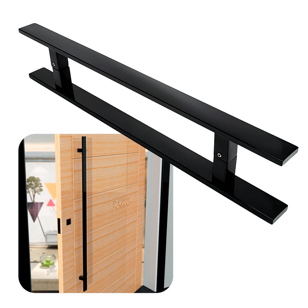 Puxador Para Portas Clean 60 cm Preto Fosco