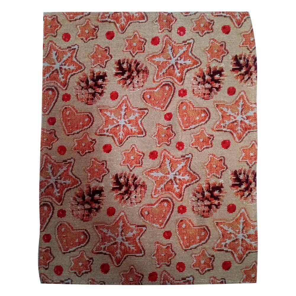 Jogo Americano Natalino 33X45Cm Bege Com Pinhas Multiart