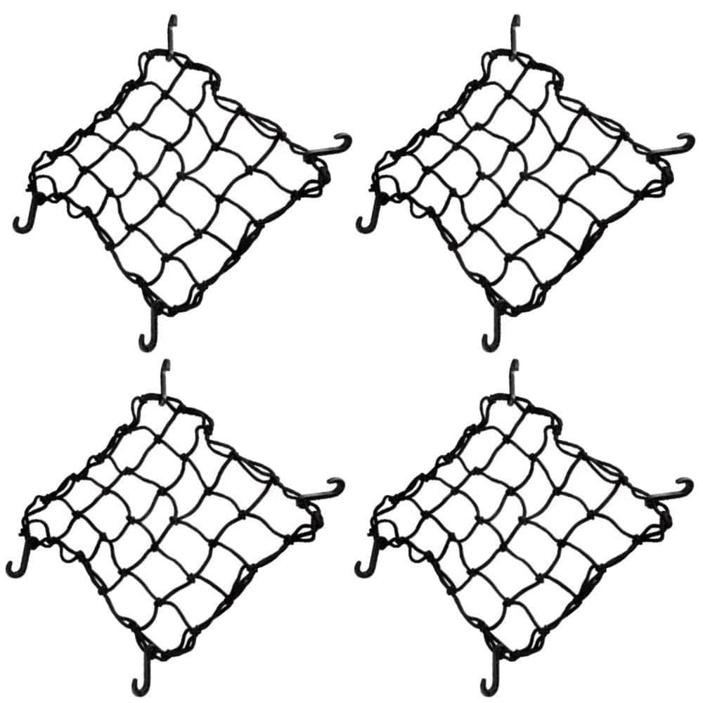 Kit 4 Rede Elástica Aranha Moto Capacete Bagageiro 45x45 Cm