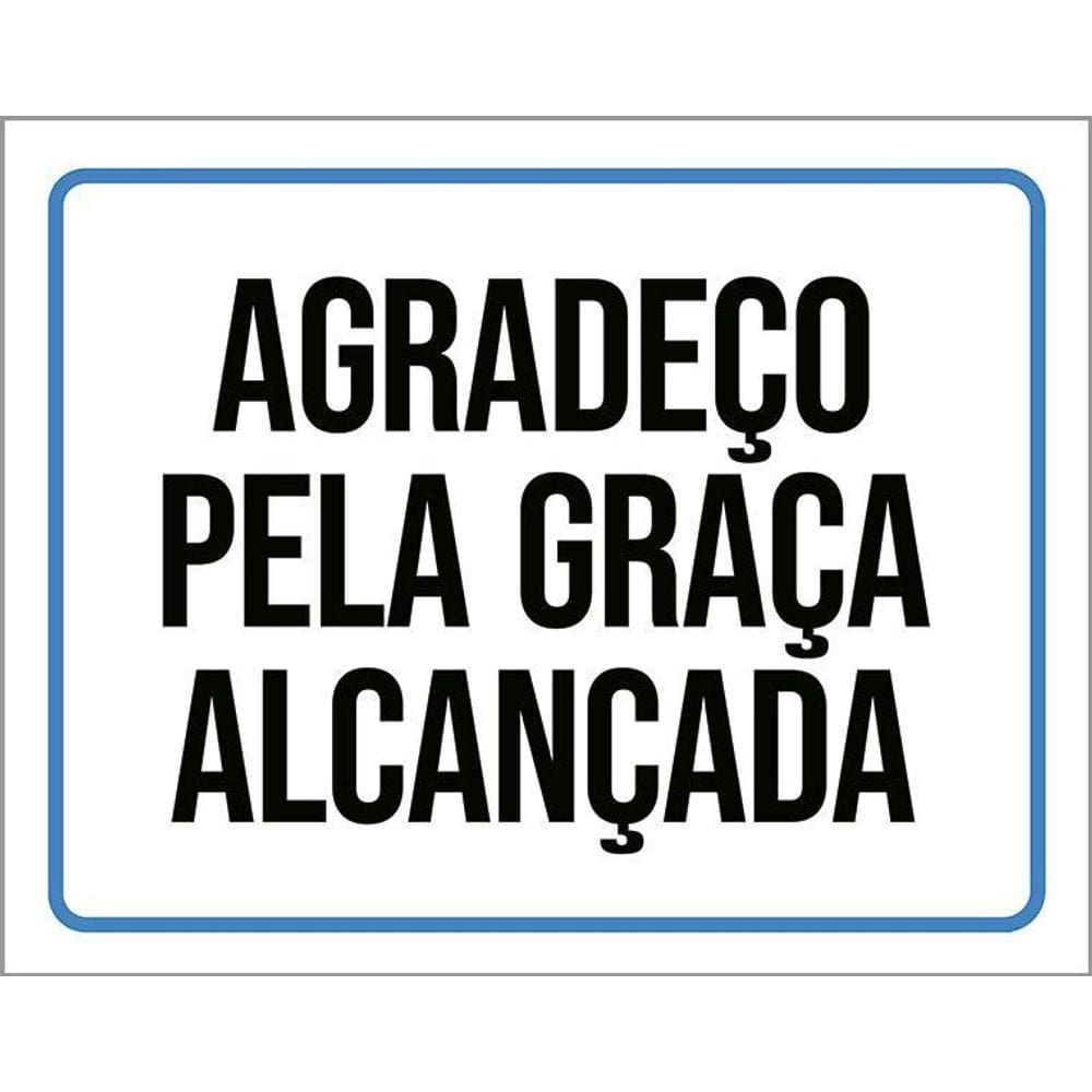 Placa Gospel Agradeço Pela Graça Alcançada 36X46