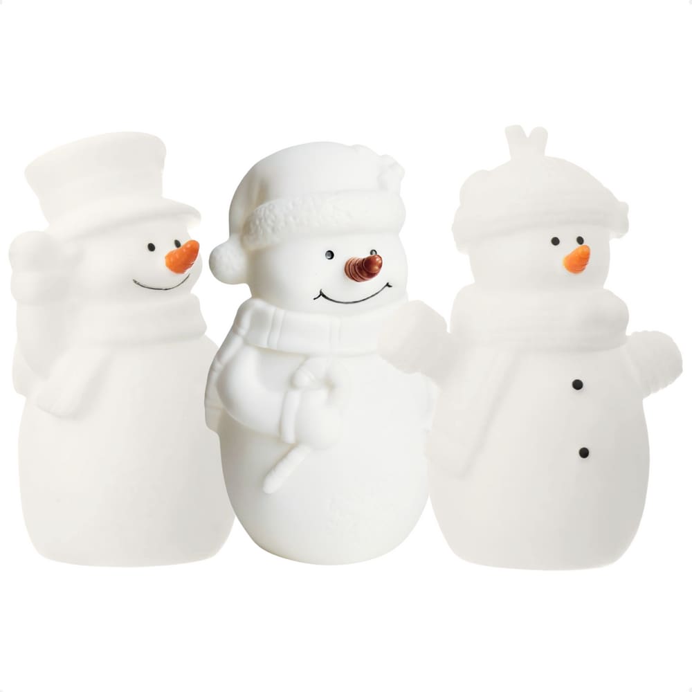 Kit 3 Enfeite Natal Boneco de Neve Led a Pilha Taschibra